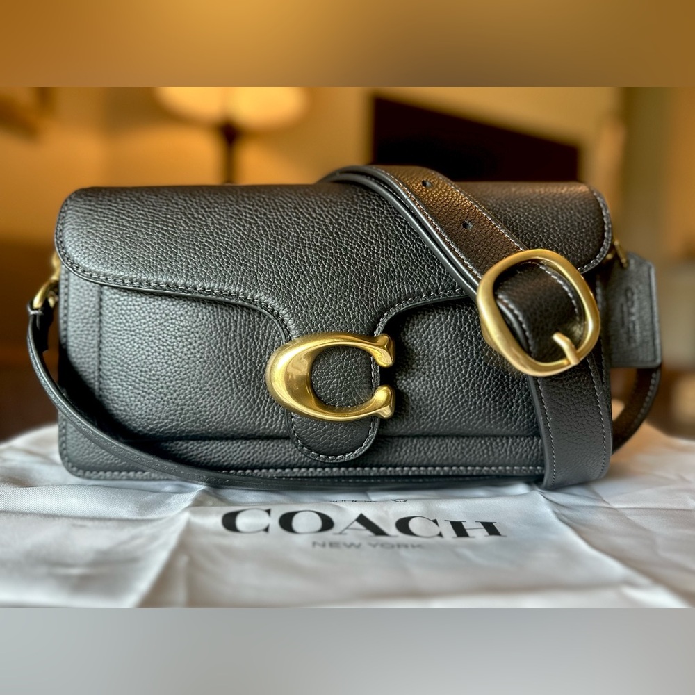 Coach Tabby 26 in Black with Matching Coach Card Case and Strap Extender